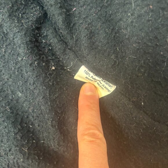 Rocky Mountain Nepal Large Zip Up Jacket Wool Knit Fleece Lined Hood Pockets Y2K - Picture 11 of 11